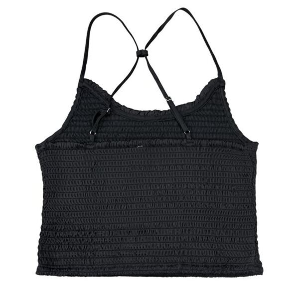 FREE PEOPLE Intimately Right On Smocked Crisscross Straps Cami Sz XS Black - Picture 4 of 5